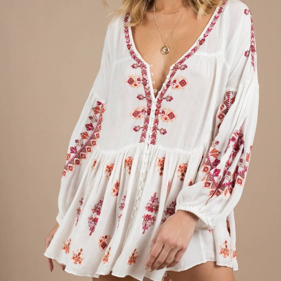 FREE PEOPLE ARIANNA IVORY TUNIC - Picture 1 of 8